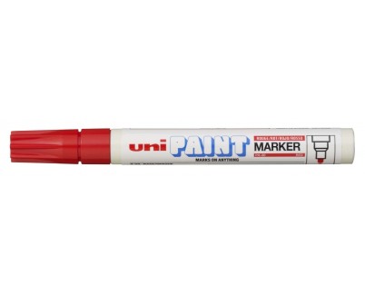 Uni-ball PX-20 Paint Marker - Marcador de Pintura - Punta Acrilica de Bala 2.2-2.8mm - Permanente en Todas las Superficies - Resistente a Luz y Agua - Color Rojo