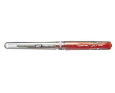 Uni-ball Signo Broad UM-153 Roller de Tinta Gel - Punta de Bola 1mm - Sujecion de Caucho - Color Rojo