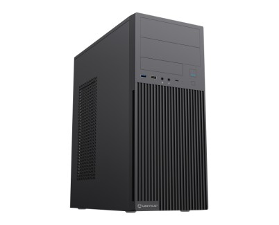 Unykach Aero C360 Caja ATX - Fuente de Alimentacion 500W Incluida - Soporte para 5,25\" 3.5\" y 2.5\" - USB-A 2.0/3.2 / tipo C y Audio - Color Negro