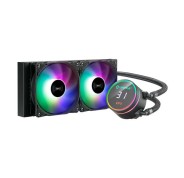 Unykach Aquastorm 240 Kit de Refrigeracion Liquida - 2 Ventiladores de 120mm - Iluminacion RGB - Visualizacion Temperatura CPU - Tubo de 335mm