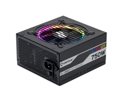 Unykach Atilius RGB Black 750W Fuente de Alimentacion 750W ATX 2.31 - Iluminacion RGB - Full Modular - PFC Activo - Ventilador 120mm