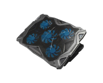 Unykach Candy C500 Base de Refrigeracion - 5 Ventiladores LED Azul - Altura Ajustable en 5 Posiciones - Estructura Resistente - 2 Puertos USB - Color Negro