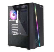 Unykach Glayze Caja Torre ATX - Iluminacion ARGB - Lateral Cristal Templado - USB-A 2.0/3.2 y Audio - 1 Ventilador 120mm RGB Instalado - Color Negro