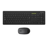 Unykach MK212 Pro Slim Wireless Pack de Teclado Inalambrico Slim 108 Teclas de Membrana + Raton Inalambrico 1600dpi, 3 Botones, Uso Ambidiestro - Color Negro