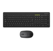 Unykach MK212 Pro Slim Wireless Pack de Teclado Inalambrico Slim 108 Teclas de Membrana + Raton Inalambrico 1600dpi, 3 Botones, Uso Ambidiestro - Idioma Portugues - Color Negro