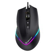 Unykach Nova M244 Raton Gaming USB con Iluminacion RGB 6400dpi - 5 Botones - Uso Diestro - Cable de 1.50m - Color Negro