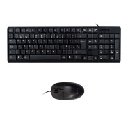 Unykach Pack de Teclado 105 Teclas, USB + Raton 1200ppp, 3 Botones, USB, Uso Ambidiestro - Color Negro