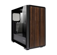 Unykach Revelat Madeira Black Caja ATX, Micro ATX, ITX - Lateral de Vidrio Templado y Frontal con Listones de Madera Natural - 3.5\", 2.5\" - USB-A 3.0, USB-C y Audio - Soporta Refrigeracion Liquida - Color Negro