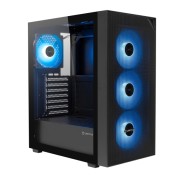 Unykach Revelat Mesh Compact Edition Caja ATX, Micro ATX, ITX - Lateral de Vidrio Templado - 3.5\", 2.5\" - USB-A 2.0, USB-3.0 y Audio - 4 Ventiladores ARGB - Soporta Refrigeracion Liquida - Color Negro