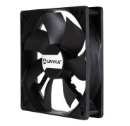 Unykach Server Ventilador 120mm de Doble Bola - Velocidad Max. 1800rpm - Conector de 4 Pines con Control de Temperatura - Color Negro