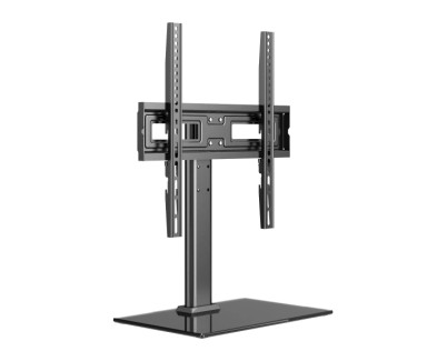 Unykach Soporte de Mesa para TV de 23\"-60\" - Base de Vidrio Templado - Peso Max 40Kg - VESA 400x400mm - Color Negro