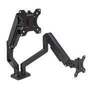 Unykach UK1479 Soporte de Mesa con Brazo Articulado para 2 Monitores de 13\"-32\" - Giratorio, Resorte de Gas - Gestion de Cables - Peso Max 10kg - VESA 100x100mm