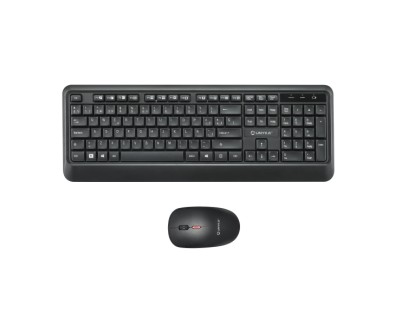Unykach UK39 Pack de Teclado Inalambrico Compacto + Raton Inalambrico 1600dpi, 3 Botones, Uso Ambidiestro - Color Negro