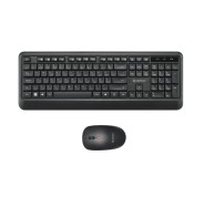 Unykach UK39 Pack de Teclado Inalambrico Compacto + Raton Inalambrico 1600dpi, 3 Botones, Uso Ambidiestro - Disposicion Portuguesa QWERTY PT - Color Negro