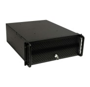 Unykach UK4129 Caja Rack 4U 19\" - Tamaños de Disco Soportados 3.5\" - Filtro Frontal Antipolvo - Cierre de Llave - USB-A 2.0 - Color Negro