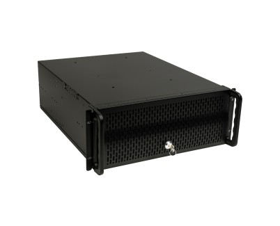 Unykach UK4129 Caja Rack 4U 19\" - Tamaños de Disco Soportados 3.5\" - Filtro Frontal Antipolvo - Cierre de Llave - USB-A 2.0 - Color Negro