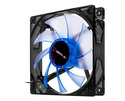 Unykach Ventilador 120mm con LED Azul - Velocidad Max. 1200rpm - Color Azul/Negro