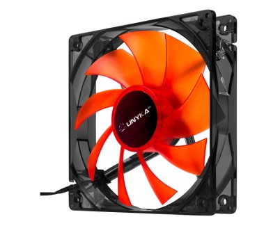 Unykach Ventilador 120mm con LED Rojo - Velocidad Max. 1200rpm - Color Rojo/Negro