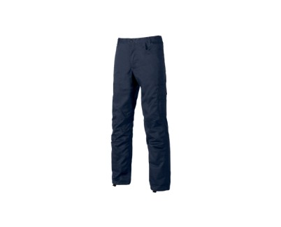Upower Alfa Pantalon de Trabajo Funcional - Talla 44 - Multiples Bolsillos, Porta Martillo, Bolsillos para Rodilleras, Cintura Elastica, Proteccion DPI1 - Color Azul Marino