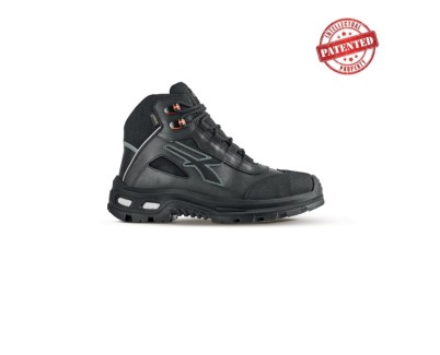 Upower Fixed S Zapato de Seguridad Alto - Talla 35 - Cuero de Grano Suave, Puntera Antiabrasion, Repelente al Agua, Forro Gore-Tex, Proteccion S7S CI FO SR - Color Negro