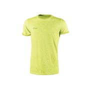 Upower Fluo Camiseta de Manga Corta - Talla 3XL - Algodon Flameado, Tejido Transpirable, Ajuste Slim-Fit, Cuello Redondo Acanalado - Color Amarillo Fluorescente