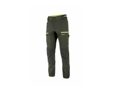 Upower Harmony Pantalones de Trabajo de Verano - Talla M - Corte Jogging, Impermeables, Secado Rapido, Multiples Bolsillos, Detalles Reflectantes - Color Verde Oscuro