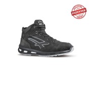 Upower Lift S ESD Calzado de Seguridad Altos - Talla 38 - Cuero Nubuck Resistente, Puntera de Aluminio, Hidrofugos, Antiarrugas, Suela Antideslizante, Proteccion S3S CI FO SR - Color Negro