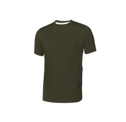Upower Road Pack de 5 Camiseta de Manga Corta Polycotton - Talla 3XL - Slim-Fit, Cuello Acanalado Elastico, Bolsillo Celular, Cinta Reflex, Proteccion DPI1 - Color Verde Oscuro