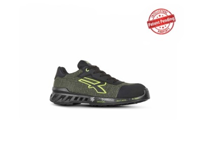 Upower Robin S ESD Calzado de Seguridad Super Ligeros - Talla 41 - Sistema Anti-Perforacion Ultraligero, Puntera AirToe Aluminium, Resistente al Aceite, Antideslizante, Clase S1PS FO SR - Color Verde Oliva/Verde