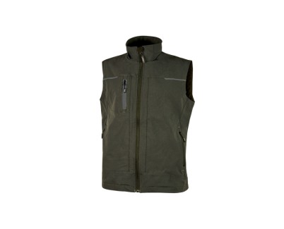 Upower Saturn Chaleco de Tela Resistente - Talla L - Suave, Repelente al Agua, Transpirable, Multiples Bolsillos, Detalles Reflectantes, Proteccion DPI1 - Color Verde Oscuro