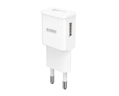 Urban Factory Cargador de Pared USB 3A - Qualcomm 3.0 - Enchufe UE - Color Blanco