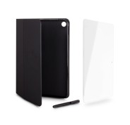 Urban Factory Cyclee Pack Funda, Lapiz y Cristal Templado para Samsung Galaxy Tab A9+ - 11\" - Fabricada en PU Reciclado- Color Negro