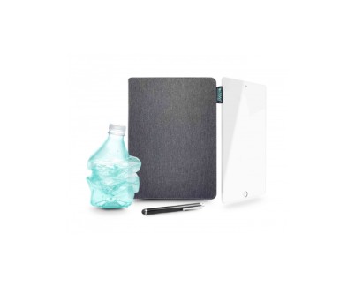 Urban Factory Greenee Pack Funda, Lapiz y Cristal Templado para Ipad - 7&ordf;, 8&ordf; y 9&ordf; Generacion - 10.2\" - Ecologico - Color Gris