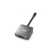 Urban Factory Hubee Light Mini HUB - USB-C Macho - USB-A/HDMI/SD/MSD Hembra - 100W PD - Color Gris Metal