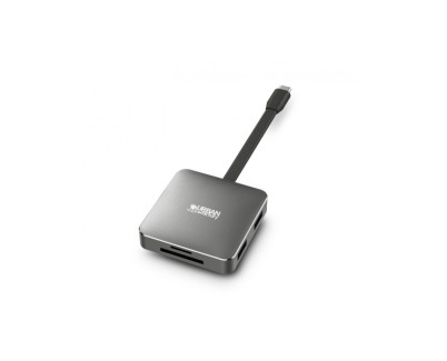 Urban Factory Hubee Light Mini HUB - USB-C Macho - USB-A/HDMI/SD/MSD Hembra - 100W PD - Color Gris Metal