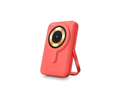 Urban Factory Magnee Power Powerbank Universal 10000mAh - Entrada USB-C - Salida USB-C, USB-A e Inalambrica - Color Naranja Neon