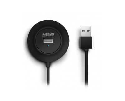 Urban Factory Minee HUB 4 en 1 - USB-A Macho - 4xUSB-A Hembra - Color Negro