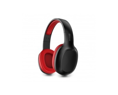 Urban Factory Movee Auriculares Supraaurales de Diadema - Bluetooth 5.1 - Recargables - Color Negro / Rojo