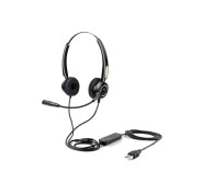 Urban Factory Movee Auriculares Supraaurales de Diadema - Mando a Distancia - Conexion USB-A Plug & Play - Color Negro