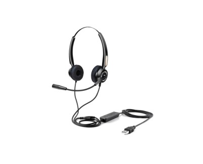Urban Factory Movee Auriculares Supraaurales de Diadema - Mando a Distancia - Conexion USB-A Plug & Play - Color Negro