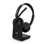 Urban Factory Movee Max Auriculares Bluetooth 5.2 - Reduccion Activa de Ruido - Soporte de Carga - Microfono con Reduccion de Ruido Ambiental - Color Negro