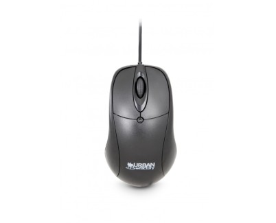 Urban Factory Raton con Cable USB - 800dpi - Uso Ambidiestro - Color Negro
