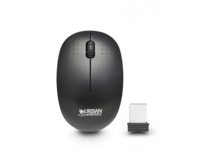 Urban Factory Raton Inalambrico 2.4Ghz - 1000dpi - Receptor USB-A - Adaptador a USB-C - Uso Ambidiestro - Color Negro