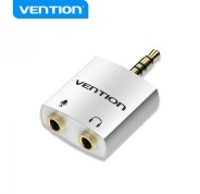 Vention Adaptador Audio Jack 3.5 Macho a 2x Jack 3.5 Hembra - Color Blanco