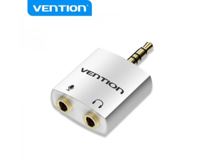 Vention Adaptador Audio Jack 3.5 Macho a 2x Jack 3.5 Hembra - Color Blanco