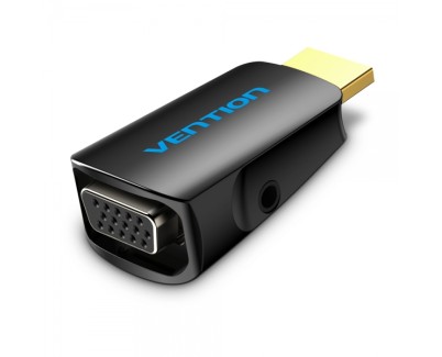 Vention Adaptador Conversor HDMI Macho a VGA Hembra con Audio Jack 3.5mm - Color Negro