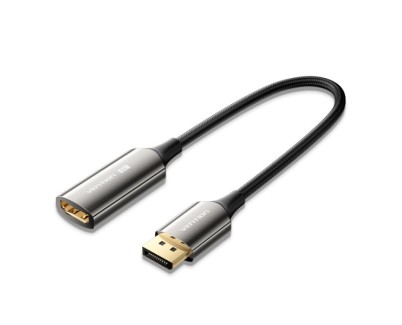 Vention Adaptador Displayport 1.4 8K Macho a HDMI 2.1 8K Hembra - 0.25m - Trenzado - Color Negro