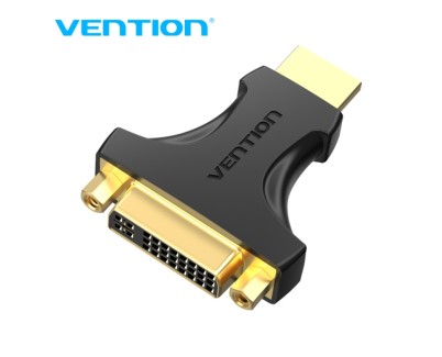 Vention Adaptador HDMI a DVI - Chapado en oro - Direccion dual - Resolucion 1080P@60Hz - Carcasa de PVC - Color Negro
