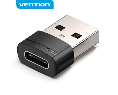 Vention Adaptador USB 2.0 USB-C Macho a USB Hembra - Color Negro