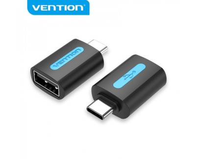 Vention Adaptador USB-C Macho a USB 2.0 A Hembra - Color Negro